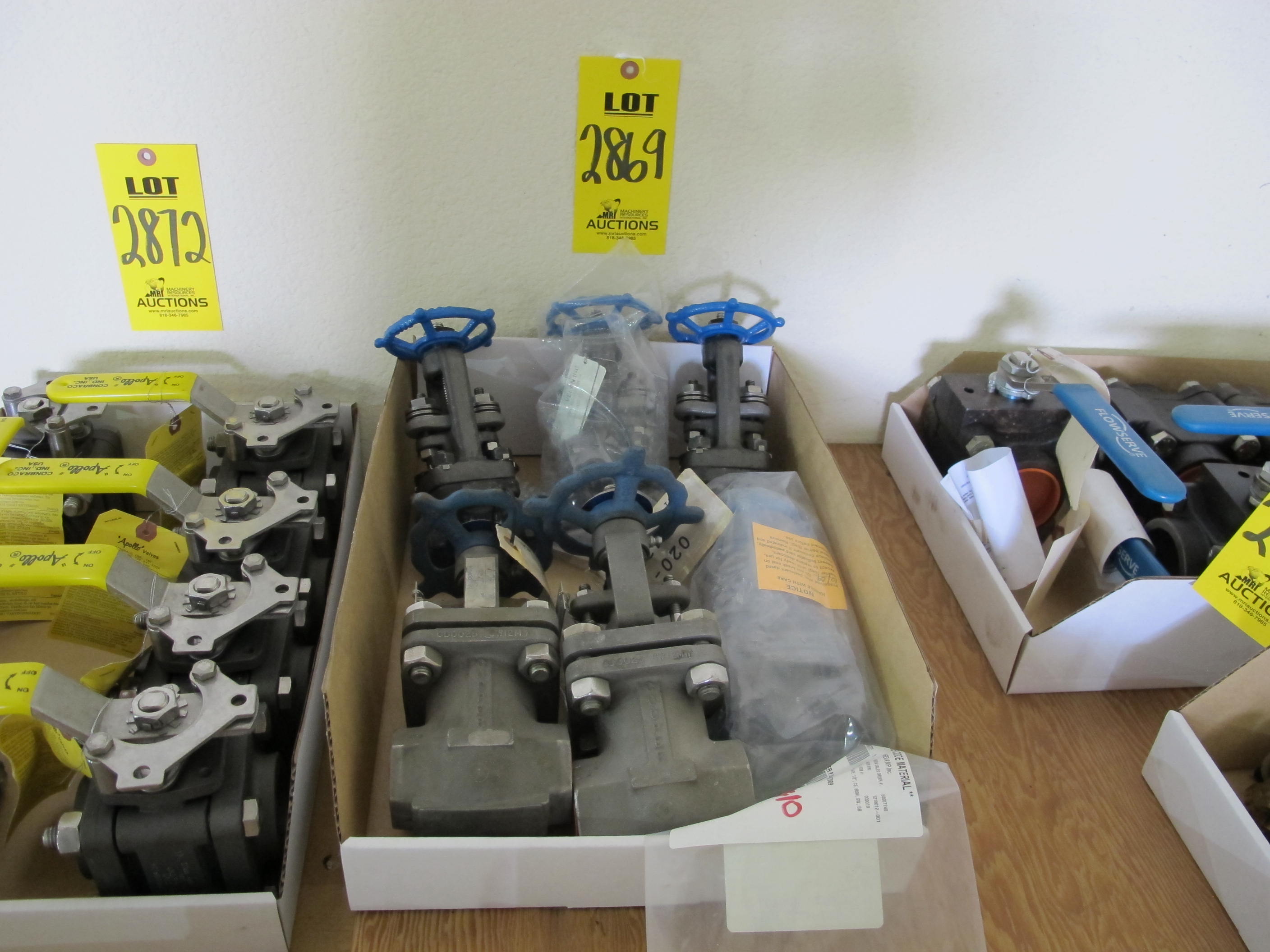 LOT (6) TO INCLUDE: (2) MOTOR, VALVE ACTUATOR TYPE, .67 HORSEPOWER, 460VAC 3 PHASE 60HZ ELEC RATING, 10 FT/LB START TORQUE, 1700 RPM, FB56 FRAME, 2 FT/LB RUN TORQUE, 2.3 NOMINAL AMPS, RH INSULATION CLASS. SHOP ORDER NO. 391520C, SMB-00 T-DRAINS INSTALLED, (4) VALVE, GATE TYPE, 1/2" SIZE, CLASS 800 RATING, CARBON STEEL MATERIAL, SOCKET WELD CONNECTIONS, SA105 SPECIFICATION, BOLTED BONNET STYLE, NON-COBALT TRIM, HANDWHEEL OPERATOR. > ASME SECTION III CLASS 1 > VELAN DESIGN SPEC VNDS-001, PART # W03-2054B-02AA (W-51) LOADING & HANDLING FEE $5-